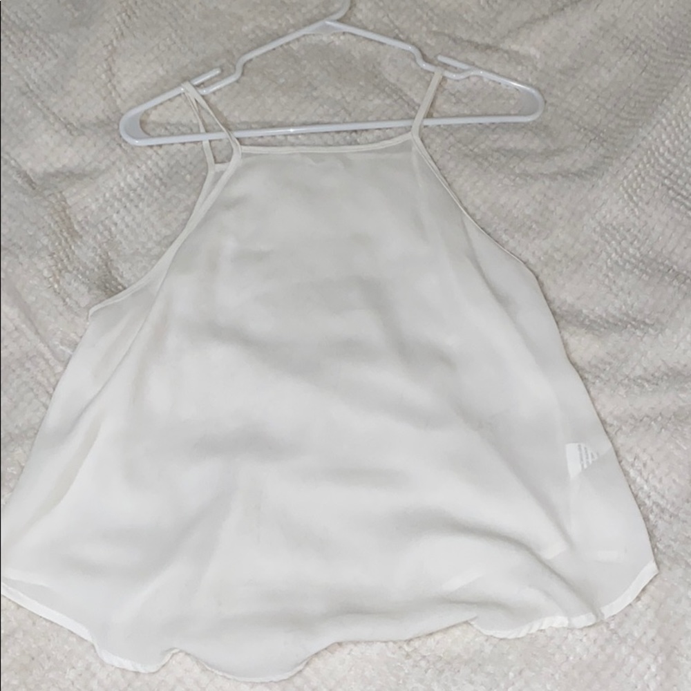 White chiffon top